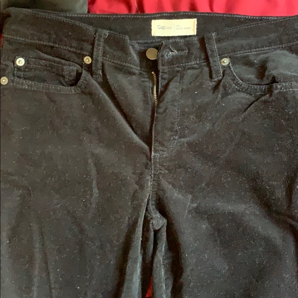 Gap black velvety baby bootcut jeans